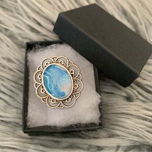 Handmade Fluid Art Ring- Island Love